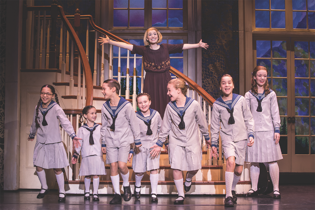 Jill-Christine Wiley as Maria and the von Trapp children. Photo by Matthew Murphy (3)