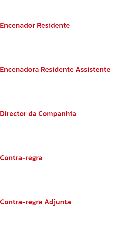 Equipa de Digresso
Encenador Residente
Alan Vincent

Encenadora Residente Assistente
Daisy May Kemp

Director da Companhia
Ian Wheatstone

Contra-regra
Duncan Parker

Contra-regra Adjunta
Siobhn Scott